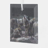 Wolf Pack Ornament Aus Glas (Vorderseite links)