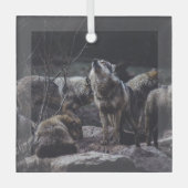 Wolf Pack Ornament Aus Glas (Vorderseite)
