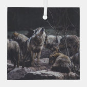 Wolf Pack Ornament Aus Glas (Rückseite)