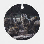 Wolf Pack Ornament Aus Metall (Vorderseite)