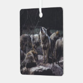 Wolf Pack Ornament Aus Metall (Vorderseite links)