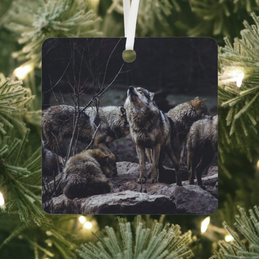 Wolf Pack Ornament Aus Metall (InSitu)