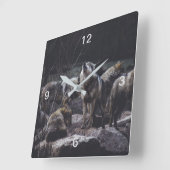 Wolf Pack Quadratische Wanduhr (Winkel)