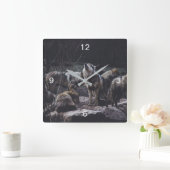 Wolf Pack Quadratische Wanduhr (Zuhause)