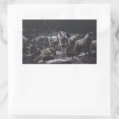 Wolf Pack Rechteckiger Aufkleber (Tasche)