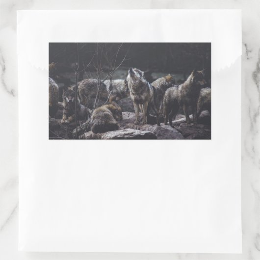 Wolf Pack Rechteckiger Aufkleber (Tasche)