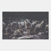 Wolf Pack Rechteckiger Aufkleber (Vorderseite)
