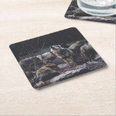 Wolf Pack Rechteckiger Pappuntersetzer (angewinkelt)