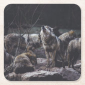 Wolf Pack Rechteckiger Pappuntersetzer (Vorderseite)