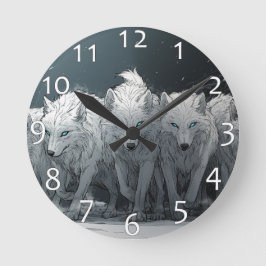 Wolf Pack Runde Wanduhr