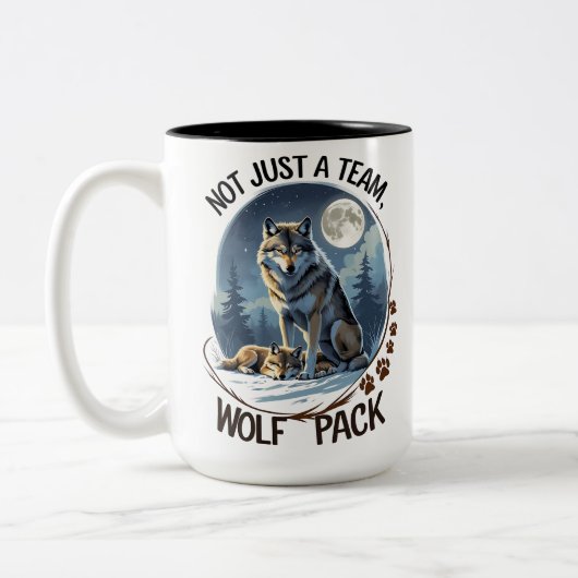 Wolf Pack - Vereint durch Natur Zweifarbige Tasse (Links)