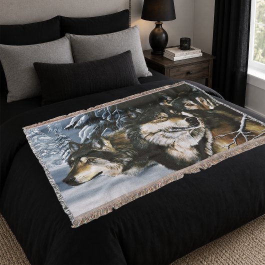 Wolf Pack Winter Decke