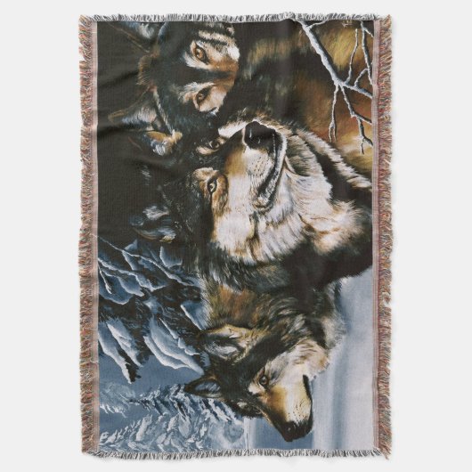 Wolf Pack Winter Decke (Vorderseite Vertikal)