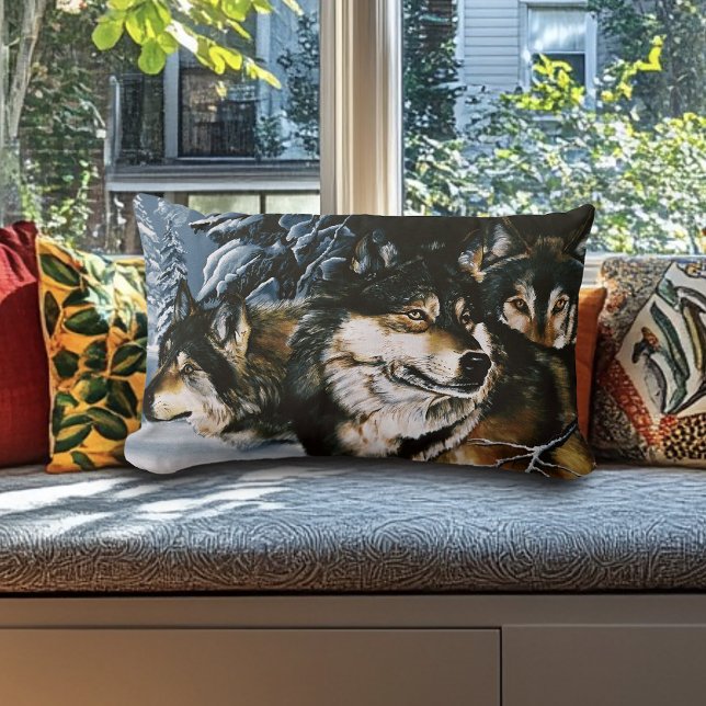 Wolf Pack Winter Lendenkissen (Von Creator hochgeladen)