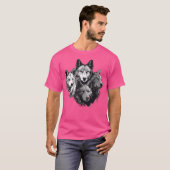 Wolf Pack Wolf Stencil Wolf Familie T-Shirt (Vorne ganz)
