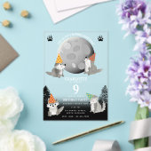 Wolf Pack Woodland Moon Howling Birthday Party Acryleinladungen (In Situ (Hochzeit))