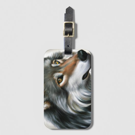 Wolf Painting Gepäckanhänger (Vorderseite Vertikal)