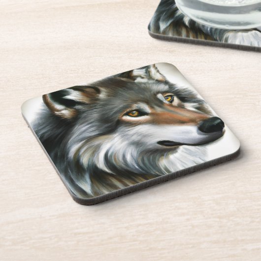 Wolf Painting Getränkeuntersetzer (Linke Seite)