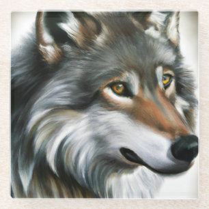 Wolf Painting Glasuntersetzer