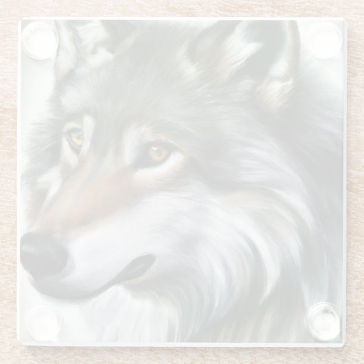 Wolf Painting Glasuntersetzer (Rückseite)