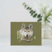 Wolf Painting mit bloßem Gesicht Postkarte (Stehend Vorderseite)