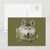 Wolf Painting mit bloßem Gesicht Postkarte (Vorne/Hinten)