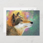 Wolf Painting Postcard | Künstlerische Natur Postkarte (Vorne/Hinten)