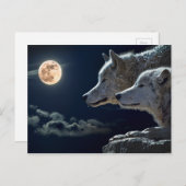 Wolf Pair Moon Night Gothic Fantasy Postkarte (Vorne/Hinten)