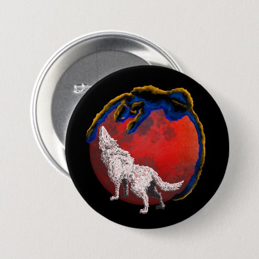 Wolf Panther Lunar Eclipse Button (Vorne & Hinten)