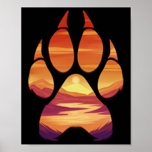 Wolf Paw Berge Geschenk für Wanderer Club Bergstei Poster
