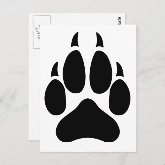 Wolf Paw Postkarte (Vorne/Hinten)