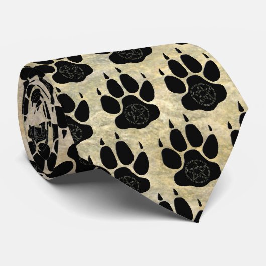 Wolf Paw Print Krawatte (Gerollt)