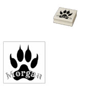 Wolf Paw Print mit Name Monogram Signature Siegel Gummistempel (Stempel)