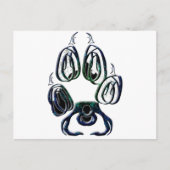 Wolf Paw Print Postkarte (Vorderseite)