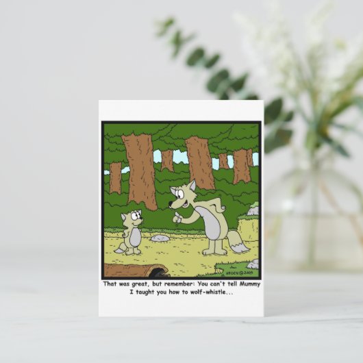 Wolf-pfeifen Postkarte (Stehend Vorderseite)