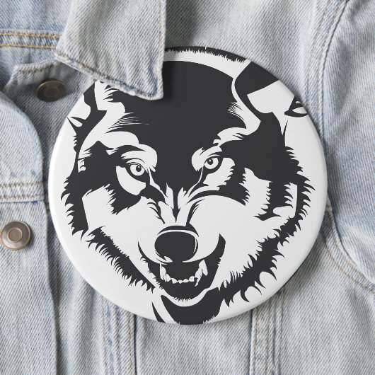 Wolf Pinback Button (Beispiel)