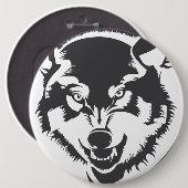 Wolf-Pinback-Button Button (Vorne & Hinten)