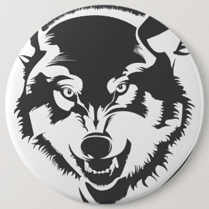 Wolf-Pinback-Button Button