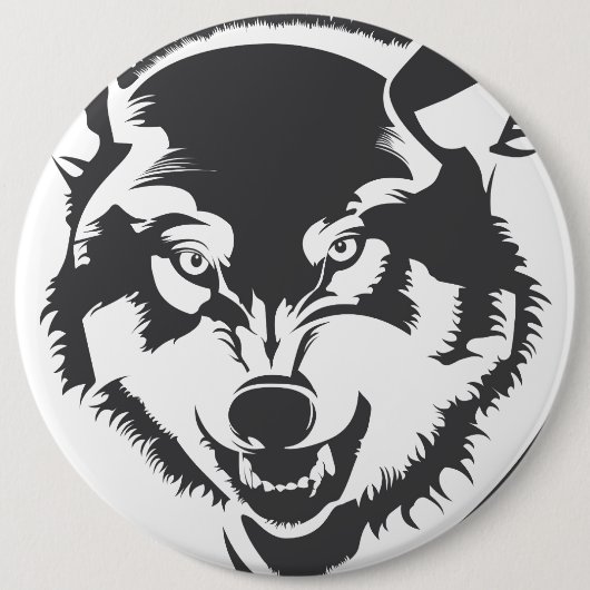 Wolf-Pinback-Button Button (Vorderseite)