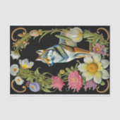 Wolf Pink Yellow Floral Artwork Seidenpapier (Vorderseite)