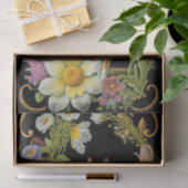 Wolf Pink Yellow Floral Artwork Seidenpapier (Geschenk)