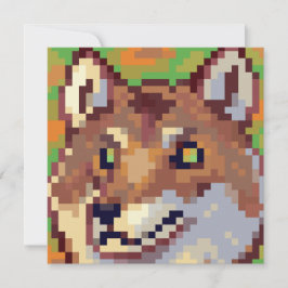 Wolf pixelart, Pixel Art  Feiertagskarte
