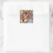Wolf pixelart, Pixel Art Quadratischer Aufkleber (Tasche)
