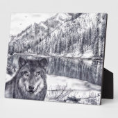 Wolf Plaque Fotoplatte (Seite)