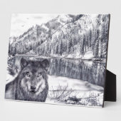 Wolf Plaque Fotoplatte (Seite)