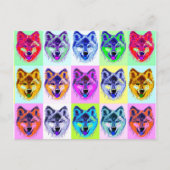 Wolf Pop Art Postkarte (Vorderseite)