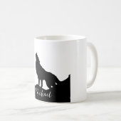 Wolf Pop Art Your Name Custom Schwarz-weiß Kaffeetasse (VorderseiteRechts)