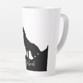 Wolf Pop Art Your Name Custom Schwarz-weiß Milchtasse (Rechte Ecke)