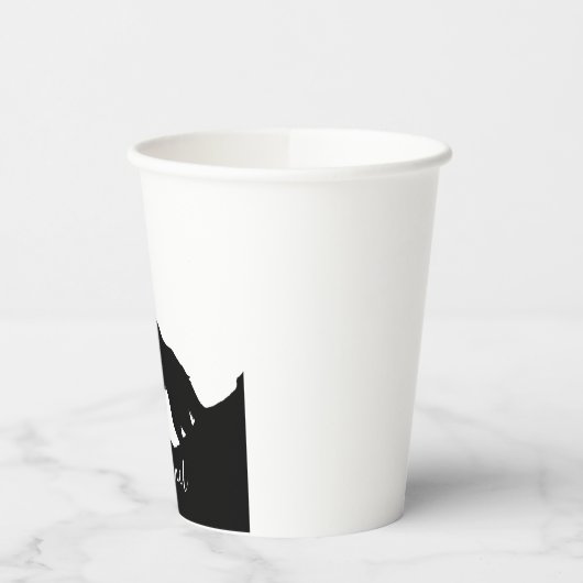 Wolf Pop Art Your Name Custom Schwarz-weiß Pappbecher (Links)