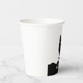 Wolf Pop Art Your Name Custom Schwarz-weiß Pappbecher (Rechts)